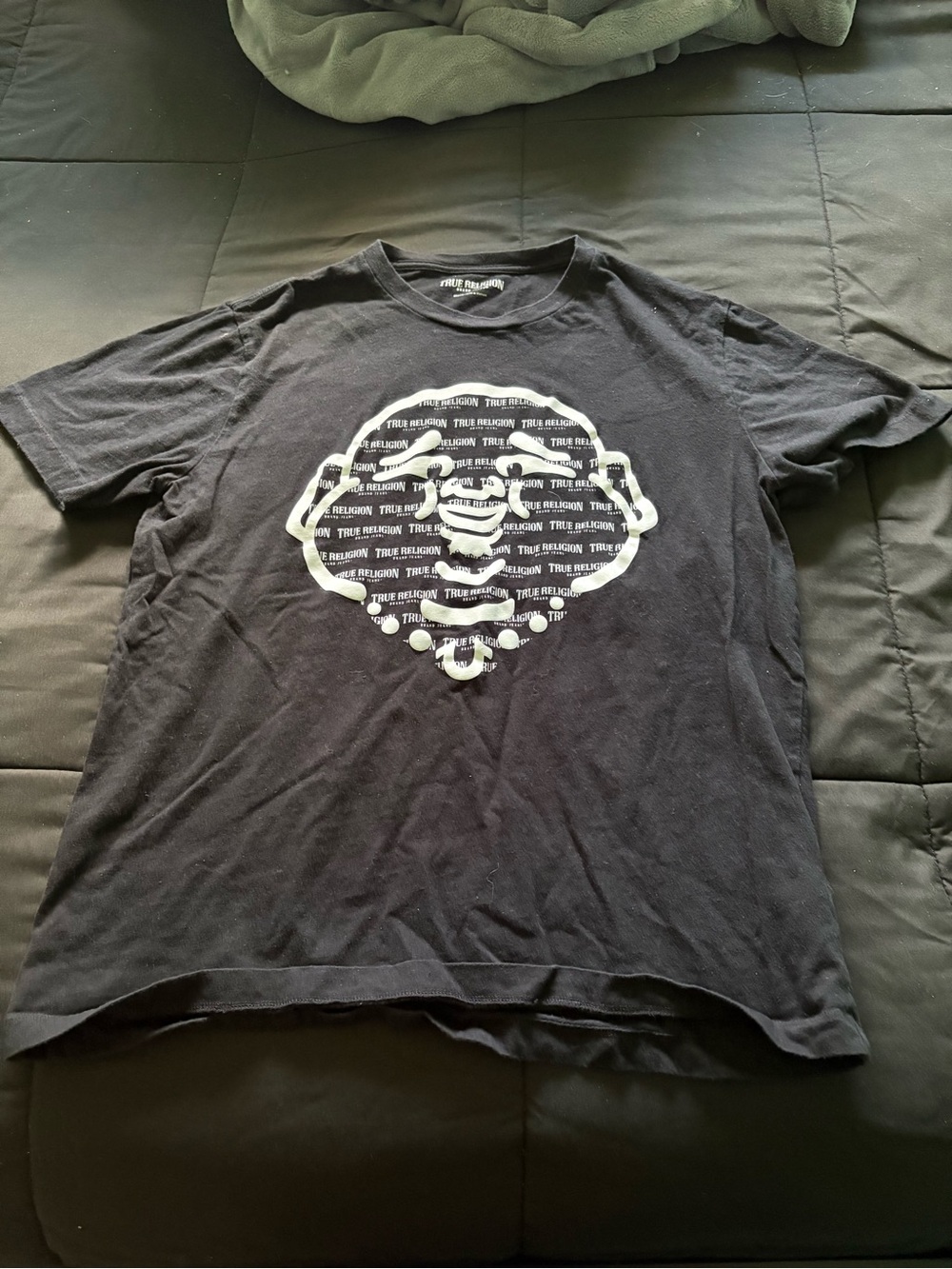 True Religion Black Short-Sleeve Graphic Logo Tee